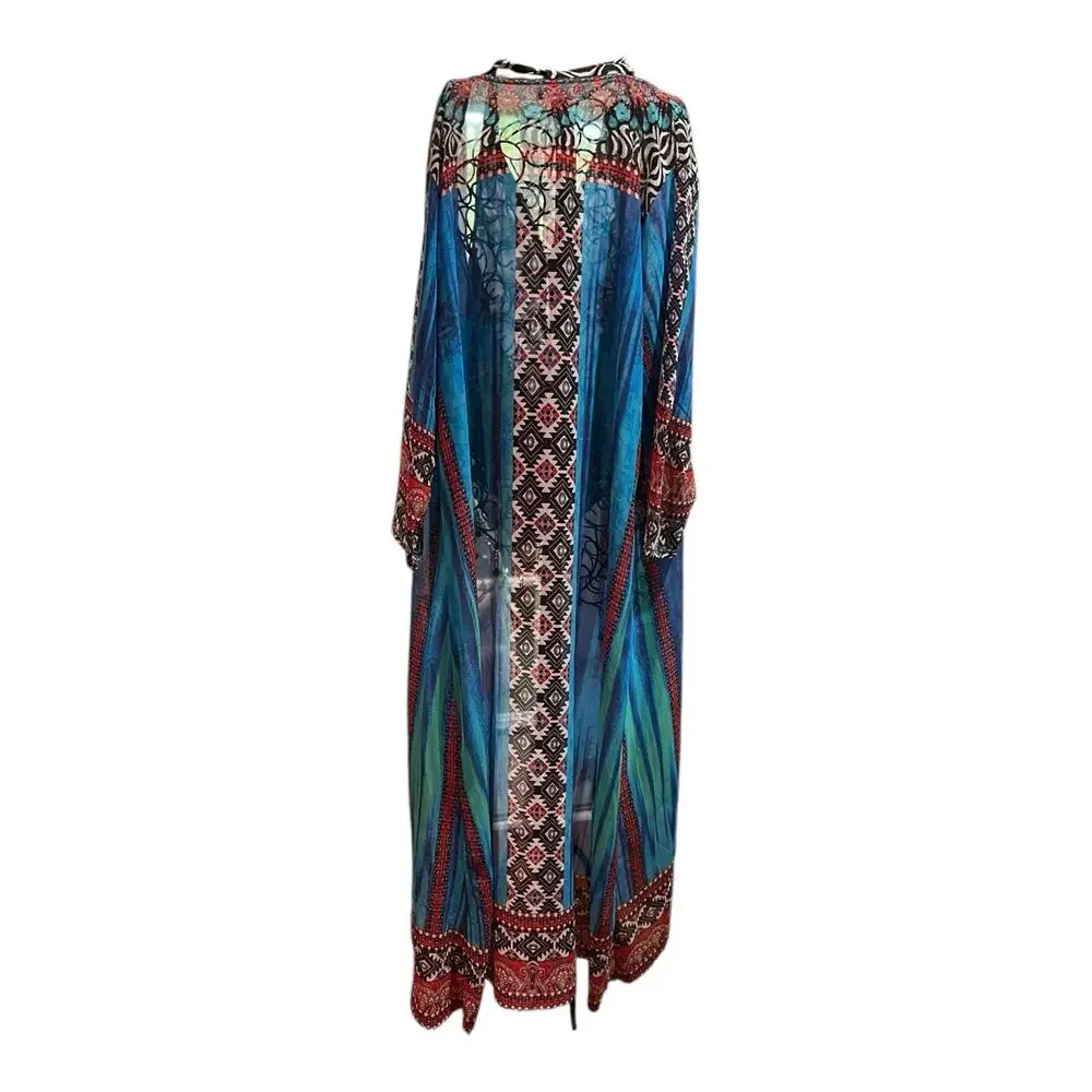 VENUS One Piece Snakeskin Suit + BOHO Rhinestone BEACH MAXI DRESS COVER (10/XL)